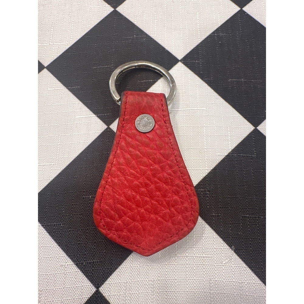 Dooney & Bourke All Weather Leather Key Fob Keychain Red Gold Duck Logo VTG - Picture 3 of 3